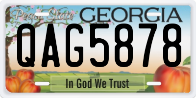GA license plate QAG5878