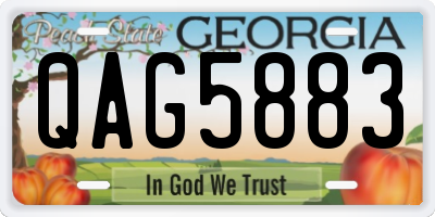 GA license plate QAG5883