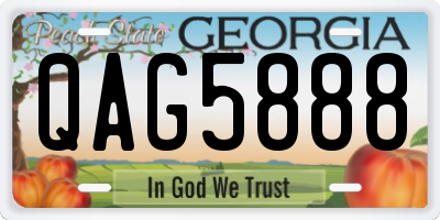 GA license plate QAG5888