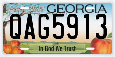 GA license plate QAG5913