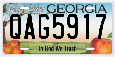 GA license plate QAG5917