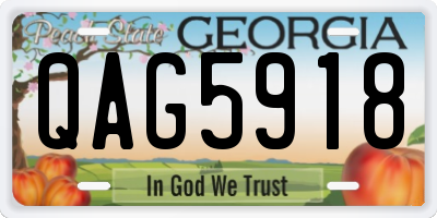 GA license plate QAG5918