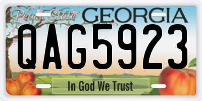 GA license plate QAG5923