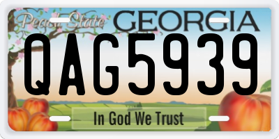GA license plate QAG5939