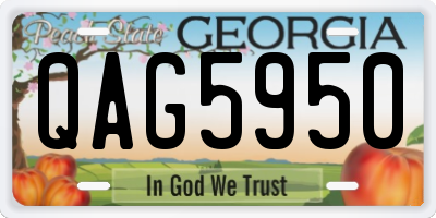 GA license plate QAG5950