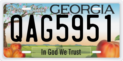 GA license plate QAG5951