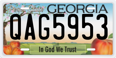 GA license plate QAG5953