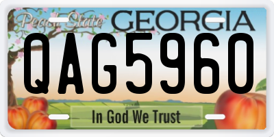 GA license plate QAG5960