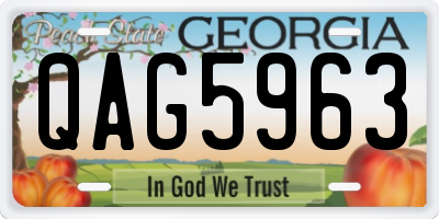 GA license plate QAG5963