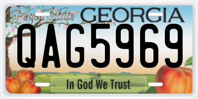 GA license plate QAG5969