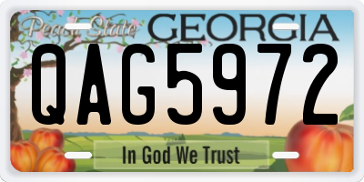 GA license plate QAG5972