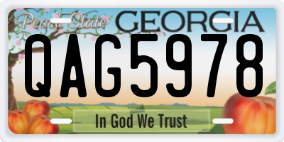 GA license plate QAG5978