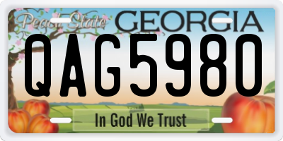 GA license plate QAG5980