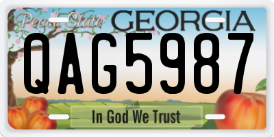 GA license plate QAG5987