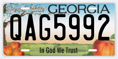 GA license plate QAG5992