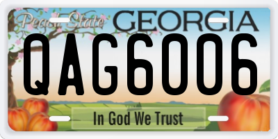 GA license plate QAG6006