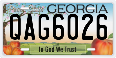 GA license plate QAG6026
