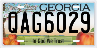 GA license plate QAG6029