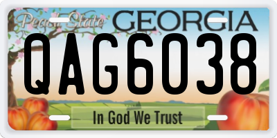GA license plate QAG6038