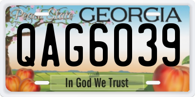GA license plate QAG6039