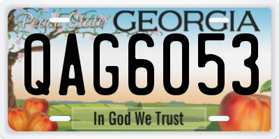 GA license plate QAG6053