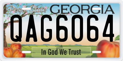 GA license plate QAG6064