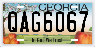 GA license plate QAG6067