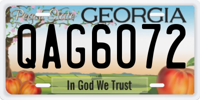 GA license plate QAG6072
