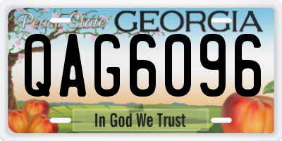 GA license plate QAG6096