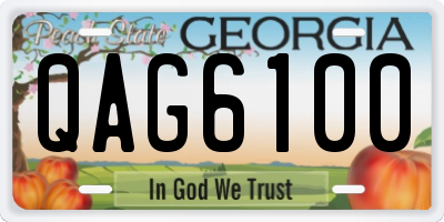 GA license plate QAG6100