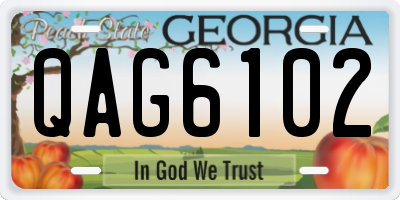 GA license plate QAG6102