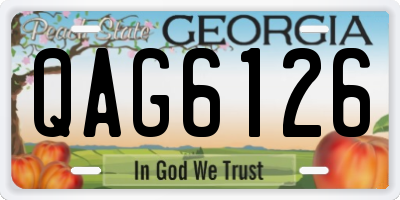 GA license plate QAG6126