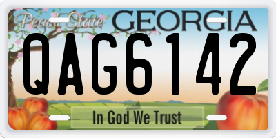 GA license plate QAG6142