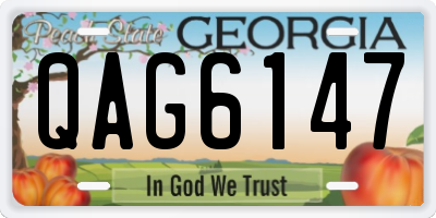 GA license plate QAG6147