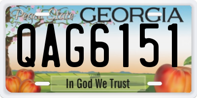 GA license plate QAG6151