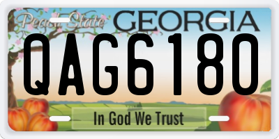 GA license plate QAG6180