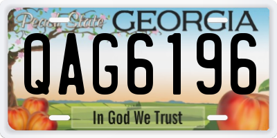 GA license plate QAG6196