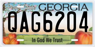 GA license plate QAG6204