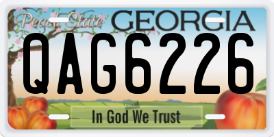 GA license plate QAG6226