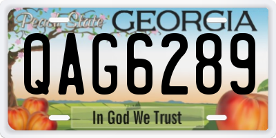 GA license plate QAG6289