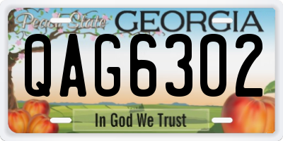 GA license plate QAG6302