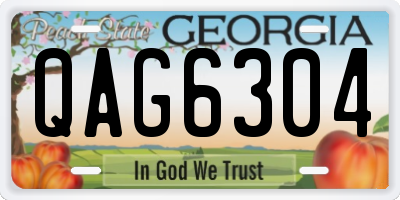 GA license plate QAG6304