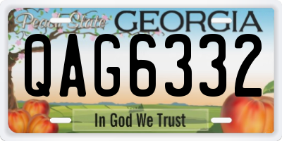GA license plate QAG6332