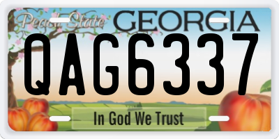 GA license plate QAG6337