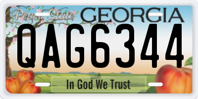 GA license plate QAG6344