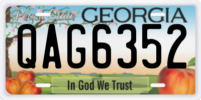 GA license plate QAG6352