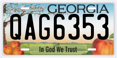 GA license plate QAG6353