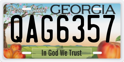 GA license plate QAG6357