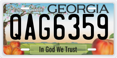 GA license plate QAG6359