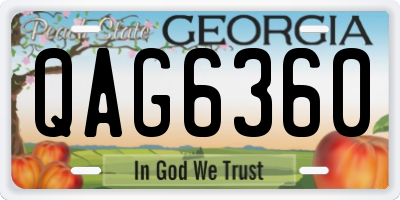 GA license plate QAG6360